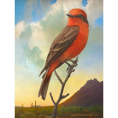 On the Branch V Gold Ornate Wood Framed Art Print with Double Matting by Vest, Chris