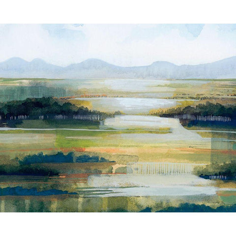 Lime Strata II Black Modern Wood Framed Art Print with Double Matting by Popp, Grace