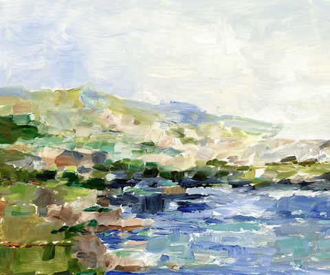 Summer Cove I Black Ornate Wood Framed Art Print with Double Matting by Harper, Ethan