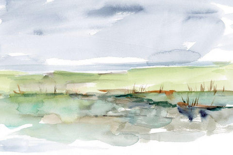 Pastel Inlet II Black Ornate Wood Framed Art Print with Double Matting by Harper, Ethan