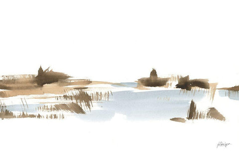 Natural Shoreline II White Modern Wood Framed Art Print with Double Matting by Harper, Ethan