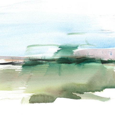 Abstract Wetland II White Modern Wood Framed Art Print with Double Matting by Harper, Ethan