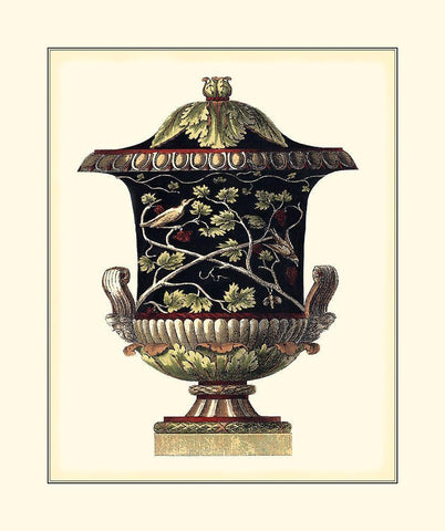 Antonini Clementino Urn II Black Ornate Wood Framed Art Print with Double Matting by Antonini, Da Carlo