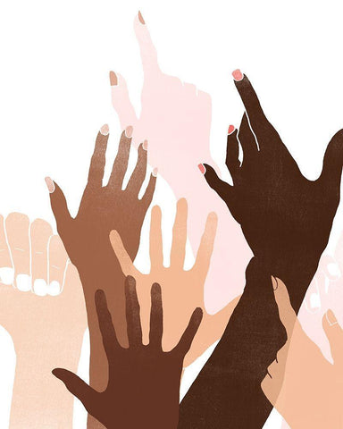 Reach and Rise I White Modern Wood Framed Art Print with Double Matting by Vess, June Erica