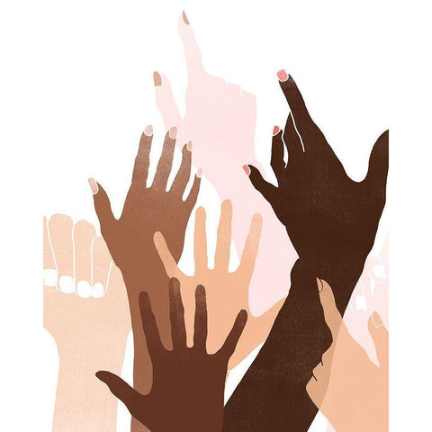 Reach and Rise I Black Modern Wood Framed Art Print by Vess, June Erica