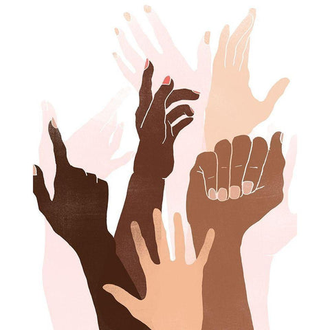 Reach and Rise II Black Modern Wood Framed Art Print with Double Matting by Vess, June Erica