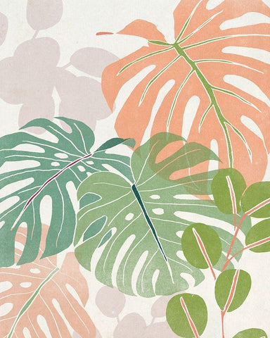 Sherbet Tropical I Black Ornate Wood Framed Art Print with Double Matting by Vess, June Erica