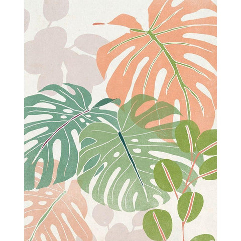 Sherbet Tropical I White Modern Wood Framed Art Print by Vess, June Erica