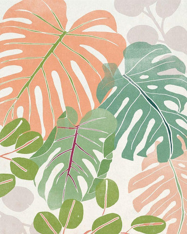 Sherbet Tropical II Black Ornate Wood Framed Art Print with Double Matting by Vess, June Erica