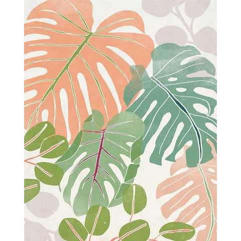 Sherbet Tropical II Black Modern Wood Framed Art Print by Vess, June Erica