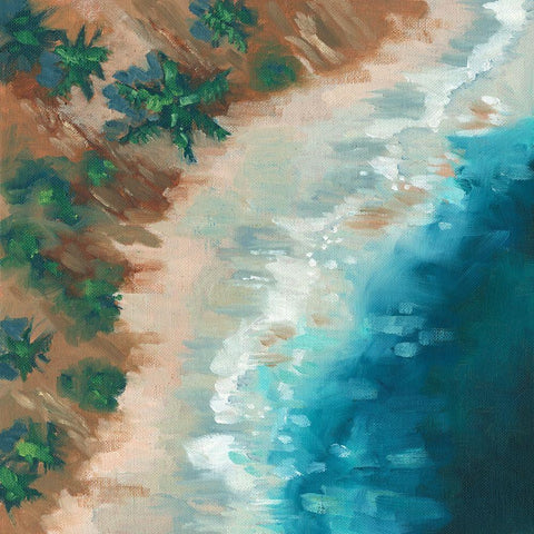 Cliffside White Modern Wood Framed Art Print with Double Matting by Keusder, Danusia