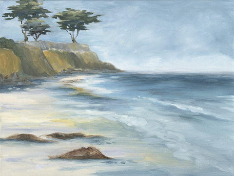 Beach Cypress Black Ornate Wood Framed Art Print with Double Matting by Keusder, Danusia