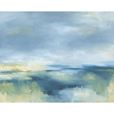 Coastal Blues White Modern Wood Framed Art Print by Keusder, Danusia