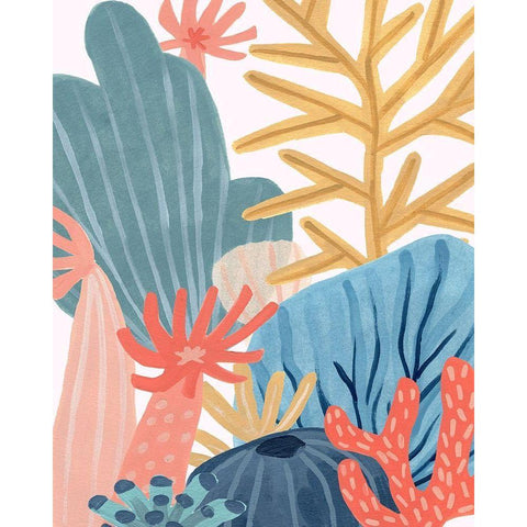 Paper Reef I Black Modern Wood Framed Art Print with Double Matting by Vess, June Erica