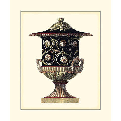 Antonini Clementino Urn III Black Modern Wood Framed Art Print with Double Matting by Antonini, Da Carlo