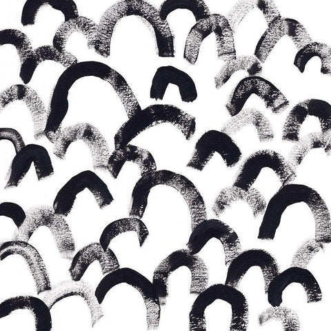 Onyx Code I Black Modern Wood Framed Art Print with Double Matting by Vess, June Erica