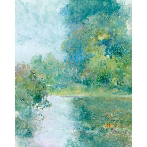 Tranquil Stream II Black Modern Wood Framed Art Print with Double Matting by OToole, Tim