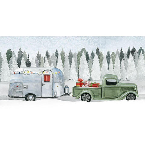 Holiday Roadtrip II Gold Ornate Wood Framed Art Print with Double Matting by Popp, Grace