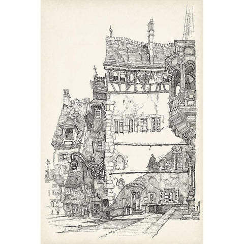 Vintage Italian Village I White Modern Wood Framed Art Print by Foust, Richard