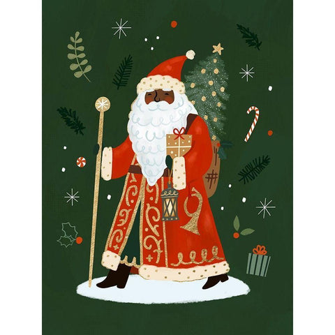 Little St. Nick II White Modern Wood Framed Art Print by Barnes, Victoria