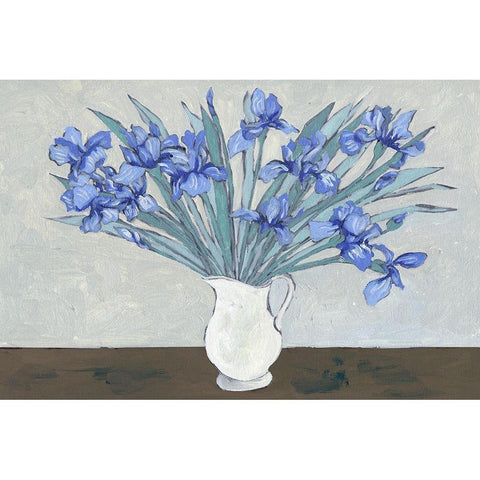 Van Gogh Irises I Black Modern Wood Framed Art Print with Double Matting by Wang, Melissa