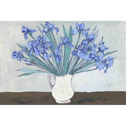 Van Gogh Irises II White Modern Wood Framed Art Print by Wang, Melissa