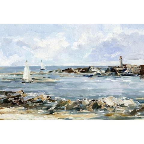 Rocky Shore Coastline II Black Modern Wood Framed Art Print by Harper, Ethan