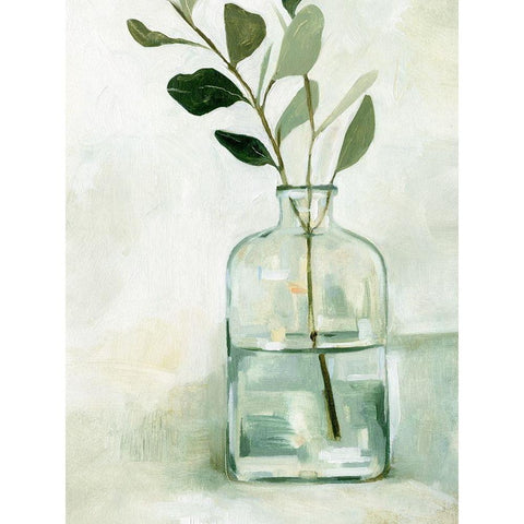 Eucalyptus Branch Still Life I White Modern Wood Framed Art Print by Caroline, Emma