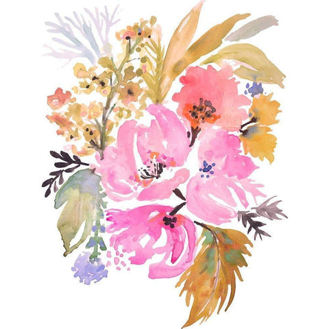 Flower Posy IV Black Modern Wood Framed Art Print by Fields, Karen