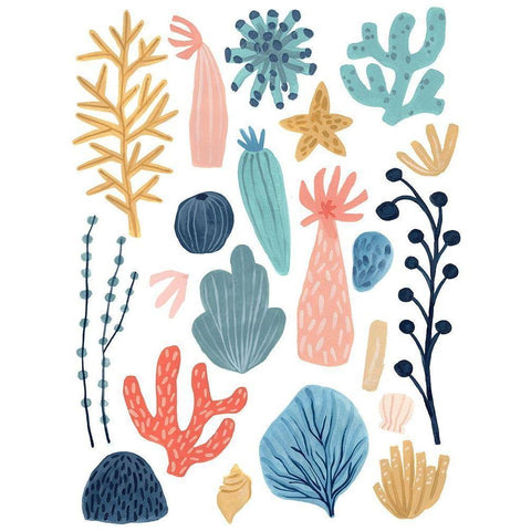 Reef Assortment II Gold Ornate Wood Framed Art Print with Double Matting by Vess, June Erica