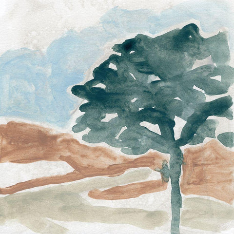 Landscape Cameo II White Modern Wood Framed Art Print by Vess, June Erica