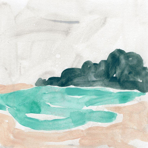 Landscape Cameo V White Modern Wood Framed Art Print by Vess, June Erica