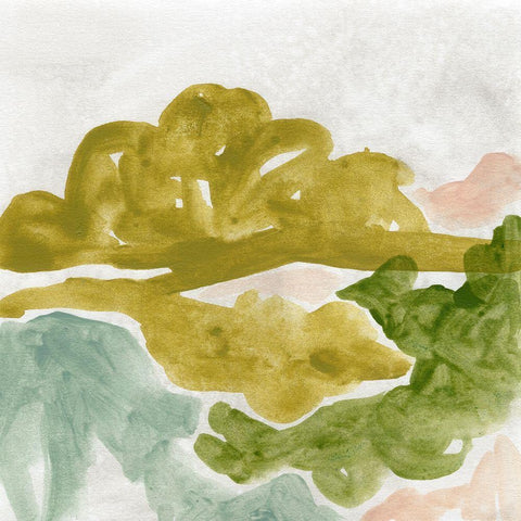 Landscape Cameo VI White Modern Wood Framed Art Print with Double Matting by Vess, June Erica