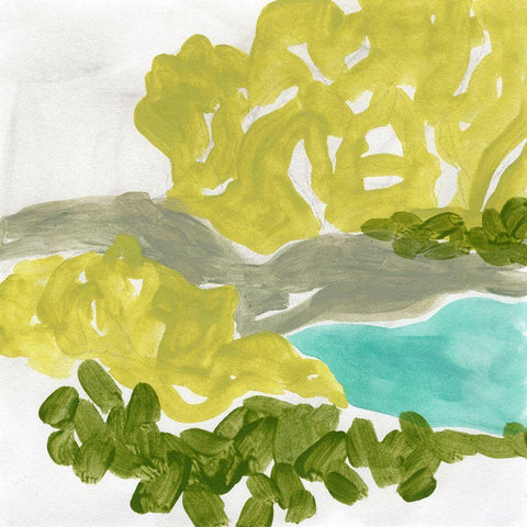 Landscape Cameo VII White Modern Wood Framed Art Print by Vess, June Erica