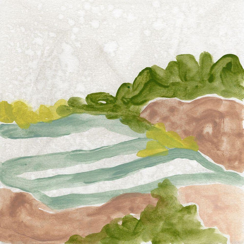 Landscape Cameo VIII White Modern Wood Framed Art Print with Double Matting by Vess, June Erica