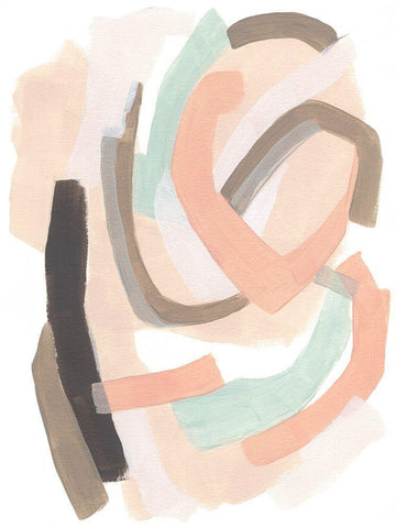 Pastel Signal I Black Ornate Wood Framed Art Print with Double Matting by Vess, June Erica