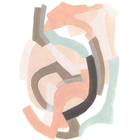 Pastel Signal II Black Modern Wood Framed Art Print by Vess, June Erica