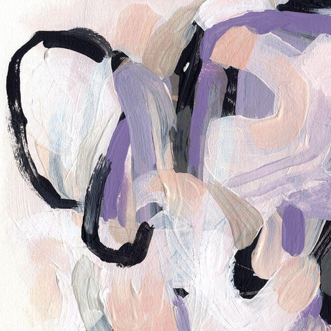 Lilac Scramble II Black Modern Wood Framed Art Print with Double Matting by Vess, June Erica