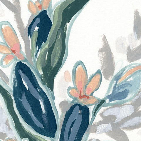 Expressive Garden I Black Modern Wood Framed Art Print by Vess, June Erica