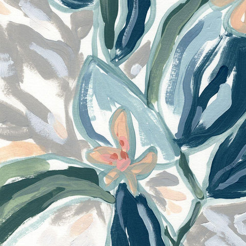 Expressive Garden III White Modern Wood Framed Art Print with Double Matting by Vess, June Erica