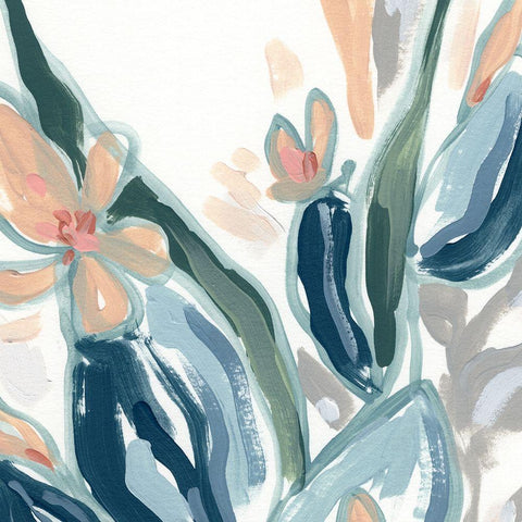 Expressive Garden IV White Modern Wood Framed Art Print with Double Matting by Vess, June Erica