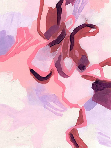 Gardenia Abstract II White Modern Wood Framed Art Print with Double Matting by Vess, June Erica