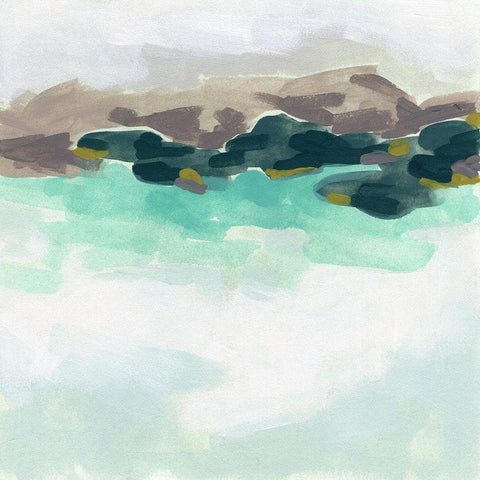 Sea Glass Coast II Black Ornate Wood Framed Art Print with Double Matting by Vess, June Erica