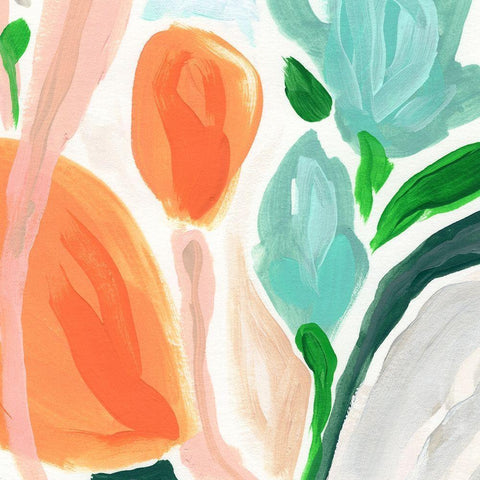 Primal Flora I White Modern Wood Framed Art Print by Vess, June Erica