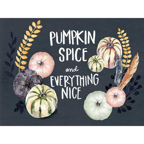 Harvest Blue Pumpkin I White Modern Wood Framed Art Print by Parker, Jennifer Paxton