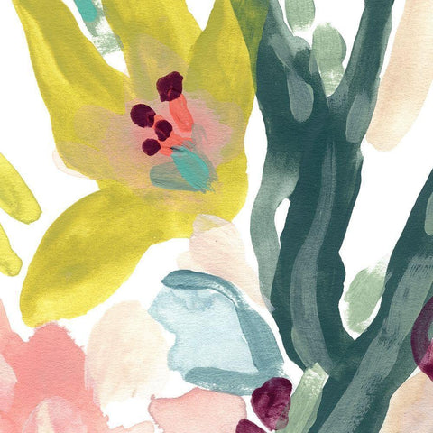 Tropical Impulse I White Modern Wood Framed Art Print with Double Matting by Vess, June Erica