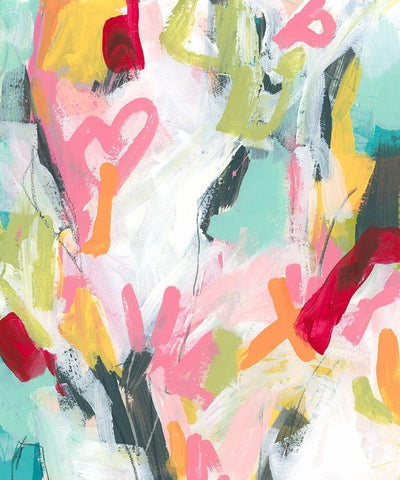 Moniker I White Modern Wood Framed Art Print with Double Matting by Vess, June Erica