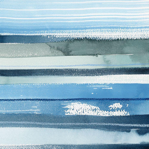 Tidal Stripes I White Modern Wood Framed Art Print by Popp, Grace