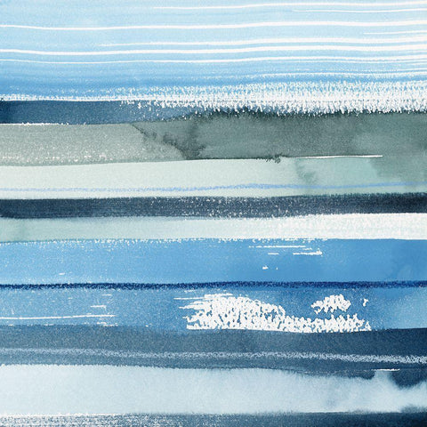 Tidal Stripes I White Modern Wood Framed Art Print with Double Matting by Popp, Grace