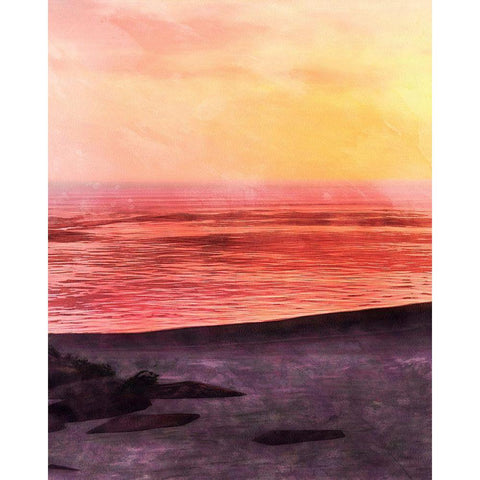 Beachland I White Modern Wood Framed Art Print by Saunders, Alonzo